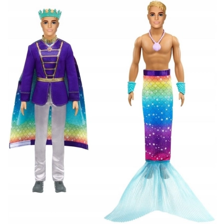 Lalka Ken Barbie Dreamtopia Syrena Przemiana GTF93
